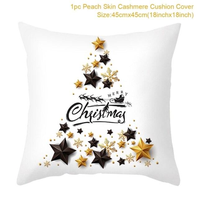 2022 Santa Claus Christmas Pillowcase Decor For Home Christmas Throw Pillow Covers Decorative Snowman Santa Claus Pillow Covers Linen Cushion Cover Couch Pillow Cases Merry Christmas Ornament Xmas Gifts 45x45CM Stevvex