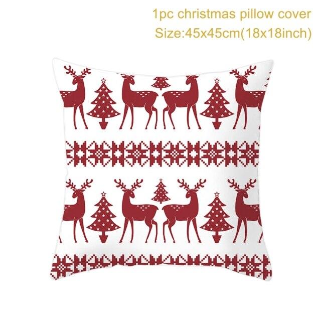2022 Santa Claus Christmas Pillowcase Decor For Home Christmas Throw Pillow Covers Decorative Snowman Santa Claus Pillow Covers Linen Cushion Cover Couch Pillow Cases Merry Christmas Ornament Xmas Gifts 45x45CM Stevvex