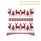 2022 Santa Claus Christmas Pillowcase Decor For Home Christmas Throw Pillow Covers Decorative Snowman Santa Claus Pillow Covers Linen Cushion Cover Couch Pillow Cases Merry Christmas Ornament Xmas Gifts 45x45CM Stevvex