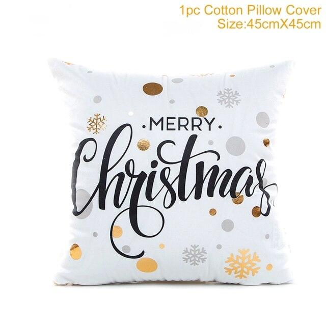 2022 Santa Claus Christmas Pillowcase Decor For Home Christmas Throw Pillow Covers Decorative Snowman Santa Claus Pillow Covers Linen Cushion Cover Couch Pillow Cases Merry Christmas Ornament Xmas Gifts 45x45CM Stevvex