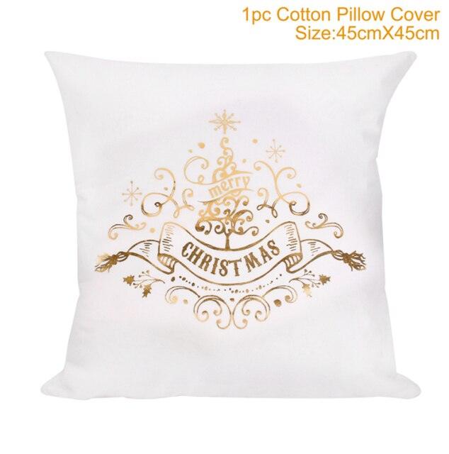 2022 Santa Claus Christmas Pillowcase Decor For Home Christmas Throw Pillow Covers Decorative Snowman Santa Claus Pillow Covers Linen Cushion Cover Couch Pillow Cases Merry Christmas Ornament Xmas Gifts 45x45CM Stevvex