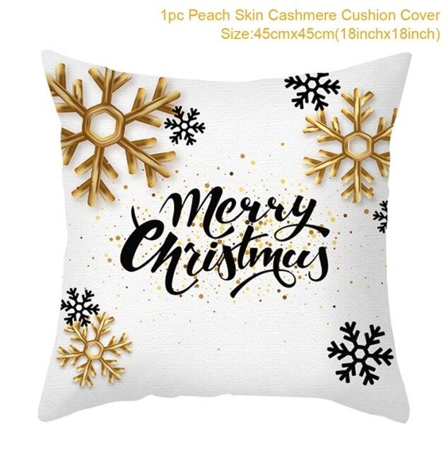 2022 Santa Claus Christmas Pillowcase Decor For Home Christmas Throw Pillow Covers Decorative Snowman Santa Claus Pillow Covers Linen Cushion Cover Couch Pillow Cases Merry Christmas Ornament Xmas Gifts 45x45CM Stevvex