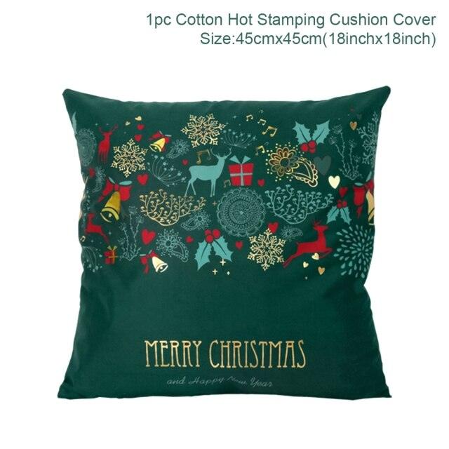 2022 Santa Claus Christmas Pillowcase Decor For Home Christmas Throw Pillow Covers Decorative Snowman Santa Claus Pillow Covers Linen Cushion Cover Couch Pillow Cases Merry Christmas Ornament Xmas Gifts 45x45CM Stevvex
