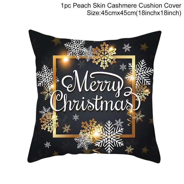 2022 Santa Claus Christmas Pillowcase Decor For Home Christmas Throw Pillow Covers Decorative Snowman Santa Claus Pillow Covers Linen Cushion Cover Couch Pillow Cases Merry Christmas Ornament Xmas Gifts 45x45CM Stevvex