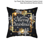 2022 Santa Claus Christmas Pillowcase Decor For Home Christmas Throw Pillow Covers Decorative Snowman Santa Claus Pillow Covers Linen Cushion Cover Couch Pillow Cases Merry Christmas Ornament Xmas Gifts 45x45CM Stevvex
