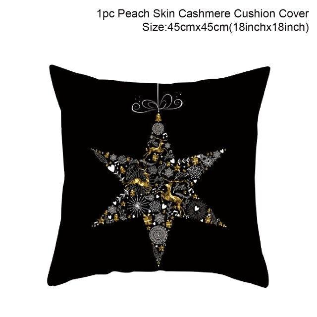 2022 Santa Claus Christmas Pillowcase Decor For Home Christmas Throw Pillow Covers Decorative Snowman Santa Claus Pillow Covers Linen Cushion Cover Couch Pillow Cases Merry Christmas Ornament Xmas Gifts 45x45CM Stevvex