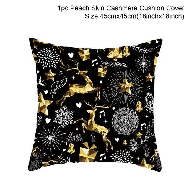 2022 Santa Claus Christmas Pillowcase Decor For Home Christmas Throw Pillow Covers Decorative Snowman Santa Claus Pillow Covers Linen Cushion Cover Couch Pillow Cases Merry Christmas Ornament Xmas Gifts 45x45CM Stevvex