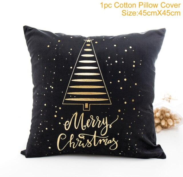 2022 Santa Claus Christmas Pillowcase Decor For Home Christmas Throw Pillow Covers Decorative Snowman Santa Claus Pillow Covers Linen Cushion Cover Couch Pillow Cases Merry Christmas Ornament Xmas Gifts 45x45CM Stevvex