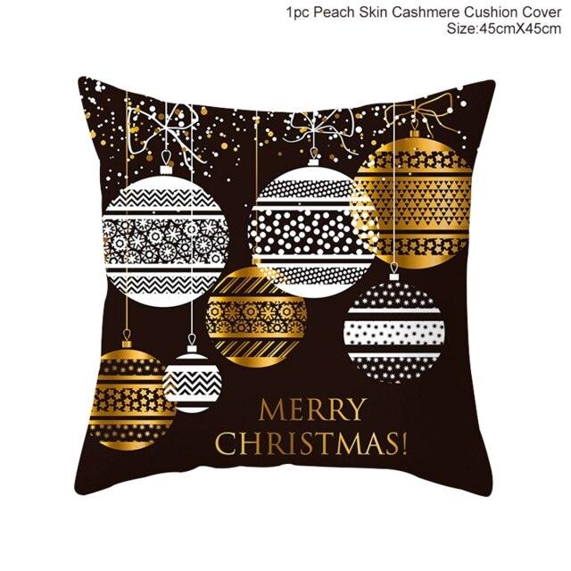 2022 Santa Claus Christmas Pillowcase Decor For Home Christmas Throw Pillow Covers Decorative Snowman Santa Claus Pillow Covers Linen Cushion Cover Couch Pillow Cases Merry Christmas Ornament Xmas Gifts 45x45CM Stevvex