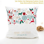 2022 Santa Claus Christmas Pillowcase Decor For Home Christmas Throw Pillow Covers Decorative Snowman Santa Claus Pillow Covers Linen Cushion Cover Couch Pillow Cases Merry Christmas Ornament Xmas Gifts 45x45CM Stevvex