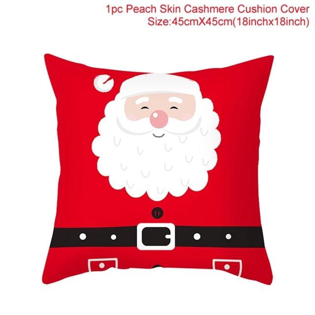 2022 Santa Claus Christmas Pillowcase Decor For Home Christmas Throw Pillow Covers Decorative Snowman Santa Claus Pillow Covers Linen Cushion Cover Couch Pillow Cases Merry Christmas Ornament Xmas Gifts 45x45CM Stevvex