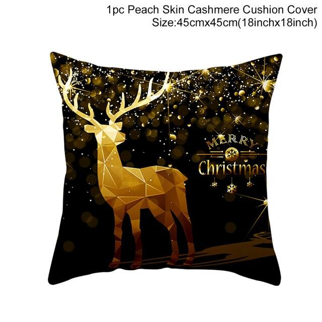 2022 Santa Claus Christmas Pillowcase Decor For Home Christmas Throw Pillow Covers Decorative Snowman Santa Claus Pillow Covers Linen Cushion Cover Couch Pillow Cases Merry Christmas Ornament Xmas Gifts 45x45CM Stevvex