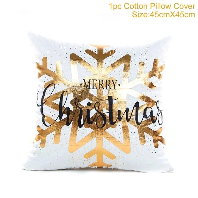 2022 Santa Claus Christmas Pillowcase Decor For Home Christmas Throw Pillow Covers Decorative Snowman Santa Claus Pillow Covers Linen Cushion Cover Couch Pillow Cases Merry Christmas Ornament Xmas Gifts 45x45CM Stevvex