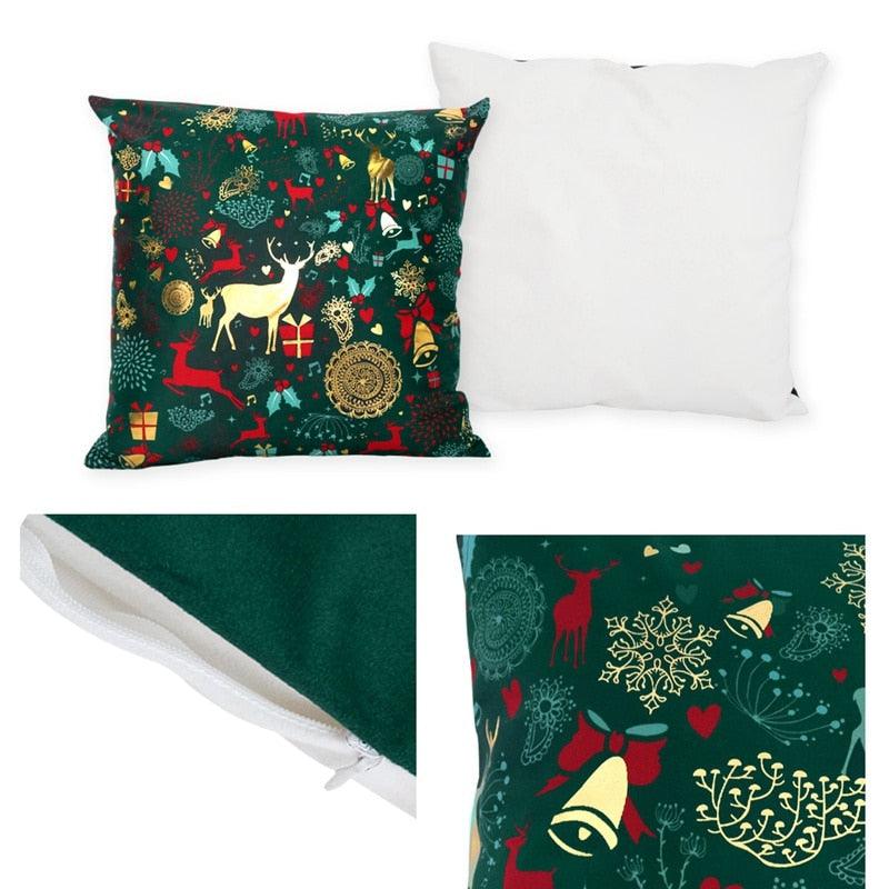 2022 Santa Claus Christmas Pillowcase Decor For Home Christmas Throw Pillow Covers Decorative Snowman Santa Claus Pillow Covers Linen Cushion Cover Couch Pillow Cases Merry Christmas Ornament Xmas Gifts 45x45CM Stevvex