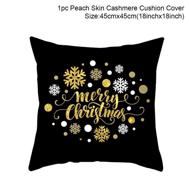 2022 Santa Claus Christmas Pillowcase Decor For Home Christmas Throw Pillow Covers Decorative Snowman Santa Claus Pillow Covers Linen Cushion Cover Couch Pillow Cases Merry Christmas Ornament Xmas Gifts 45x45CM Stevvex