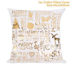 2022 Santa Claus Christmas Pillowcase Decor For Home Christmas Throw Pillow Covers Decorative Snowman Santa Claus Pillow Covers Linen Cushion Cover Couch Pillow Cases Merry Christmas Ornament Xmas Gifts 45x45CM Stevvex