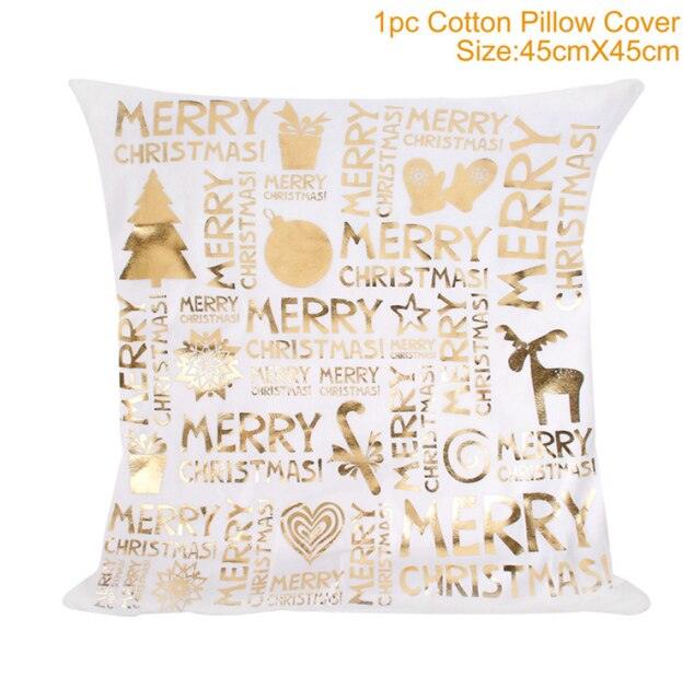 2022 Santa Claus Christmas Pillowcase Decor For Home Christmas Throw Pillow Covers Decorative Snowman Santa Claus Pillow Covers Linen Cushion Cover Couch Pillow Cases Merry Christmas Ornament Xmas Gifts 45x45CM Stevvex