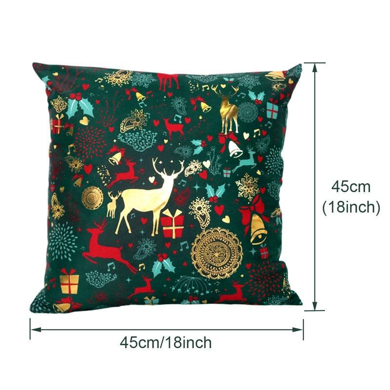 2022 Santa Claus Christmas Pillowcase Decor For Home Christmas Throw Pillow Covers Decorative Snowman Santa Claus Pillow Covers Linen Cushion Cover Couch Pillow Cases Merry Christmas Ornament Xmas Gifts 45x45CM Stevvex