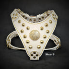 The ''Maximus'' harness White & Gold Small to Medium Size - SJB-DIAMOND ELITES