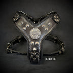 The ''Maximus'' harness black & silver Small to Medium Size - SJB-DIAMOND ELITES