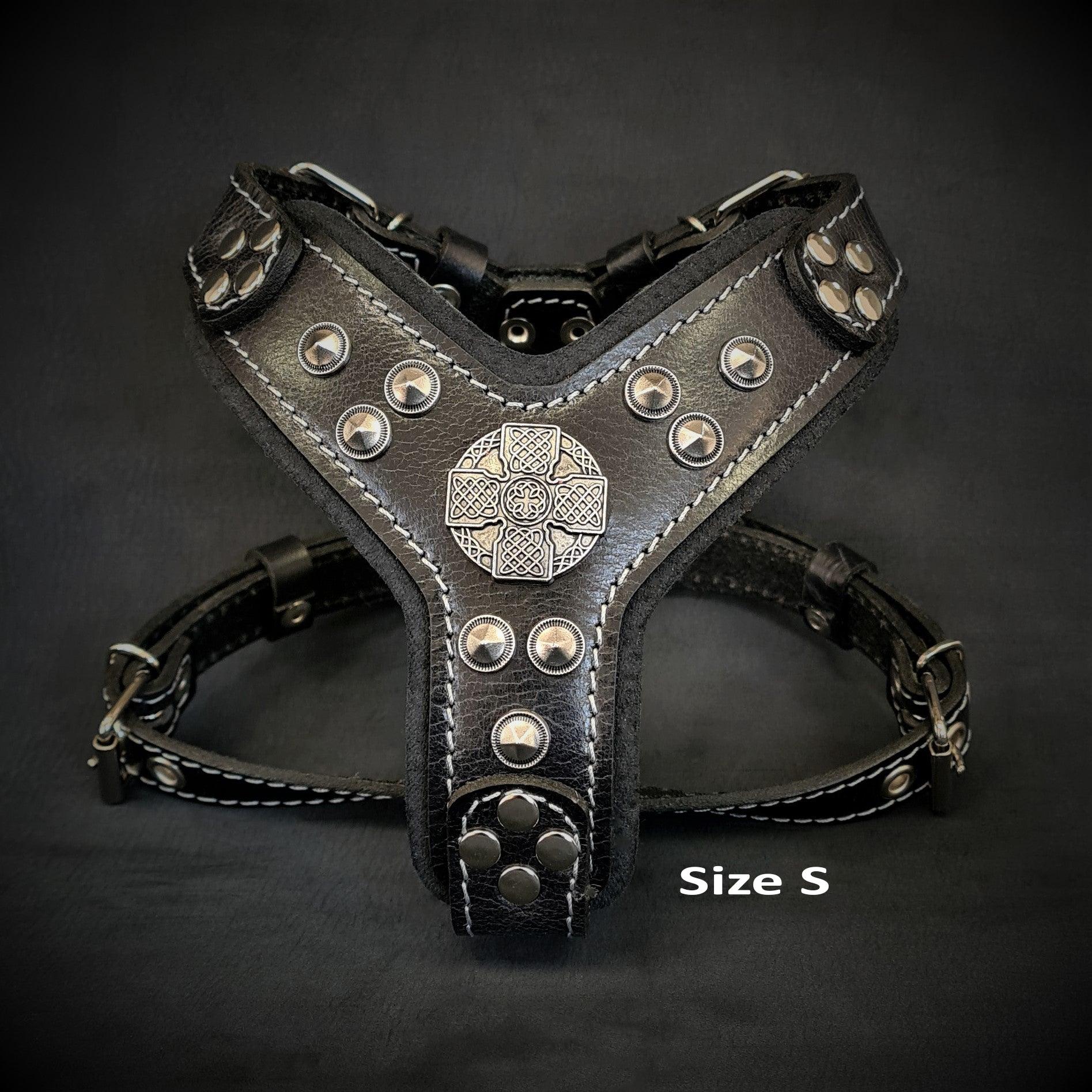 The ''Maximus'' harness black & silver Small to Medium Size - SJB-DIAMOND ELITES