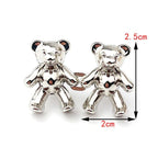 2023 2PCS Metal Dual Purpose Tighten Waist Button Cute Bear Adjustable Buckle Pins Brooches Women Pant Jeans Detachable Clip Detachable Waist Body Fit Tighten Buckles Adjustable Jean Buttons Pins for Loose Jeans