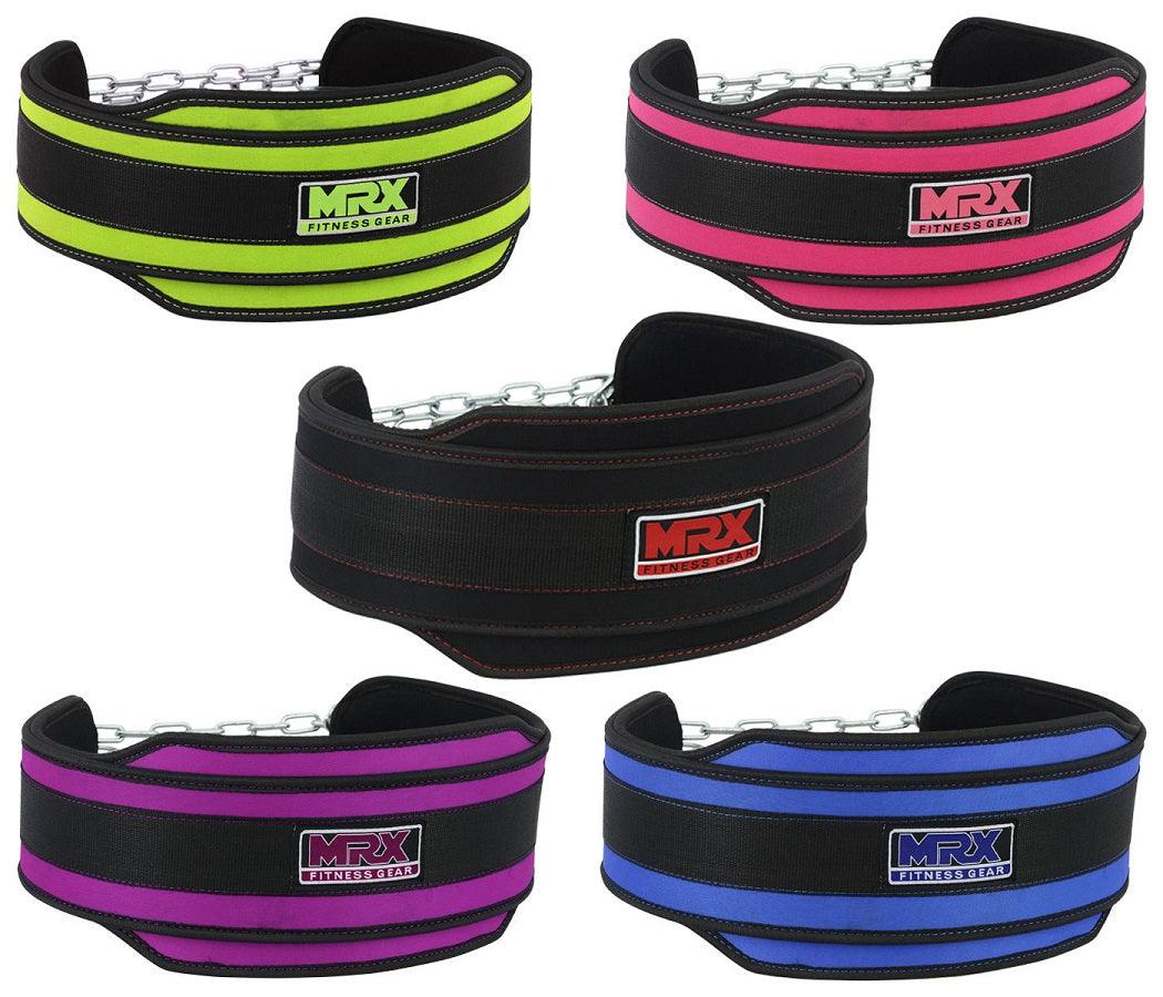 MRX Weight Lifting Nylon Dip Belt With Metal Chain Bodybuilding Gym Workout - SJB-DIAMOND ELITES
