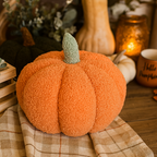 Plush Pumpkin Throw Pillow Decorative Fall Pillow Soft Cuddle Pumpkin Decor BandsCo Straps