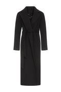 Pre-Order. Re-Stock Ships February 2026. Cambridge Comfort Wraparound Wool Cashmere Coat in Black