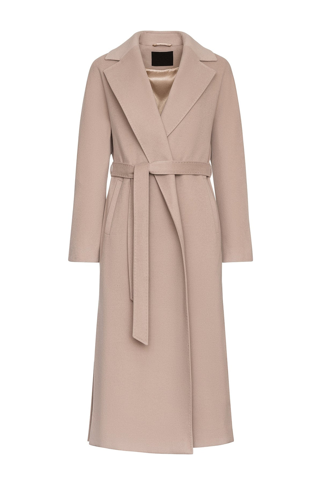 Pre-Order. Re-Stock Ships February 2026. Cambridge Comfort Wraparound Wool Cashmere Coat in Nude - SJB-DIAMOND ELITES