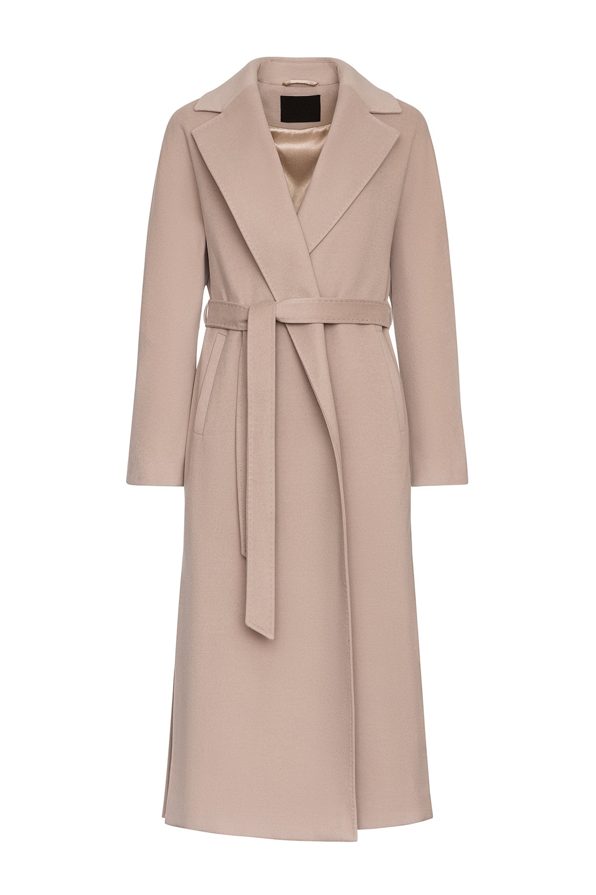 Pre-Order. Re-Stock Ships February 2026. Cambridge Comfort Wraparound Wool Cashmere Coat in Nude - SJB-DIAMOND ELITES
