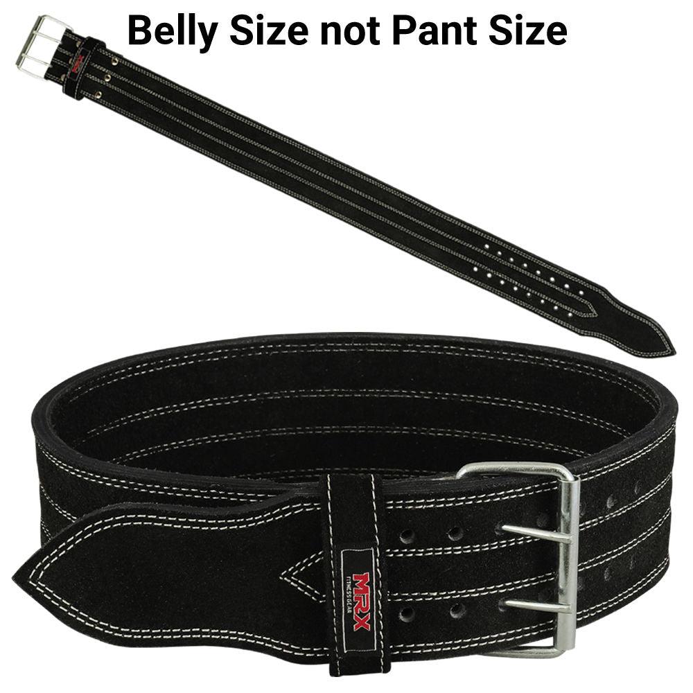 MRX Quality Power Weight Lifting Leather Belt 4" Wide Black Heavy Duty All Sizes - SJB-DIAMOND ELITES