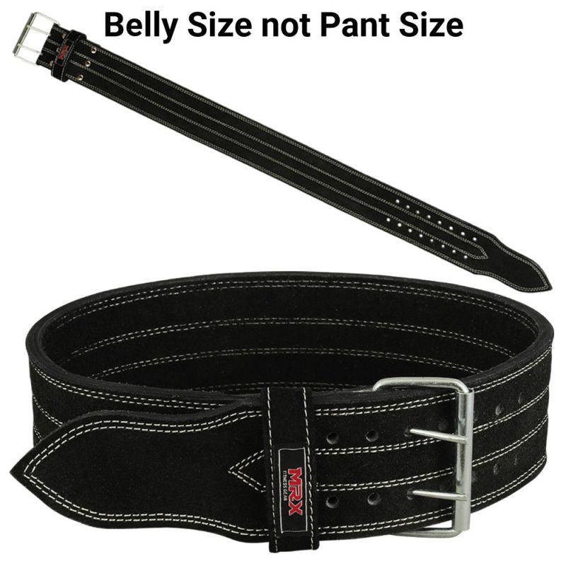 MRX Quality Power Weight Lifting Leather Belt 4" Wide Black Heavy Duty All Sizes - SJB-DIAMOND ELITES