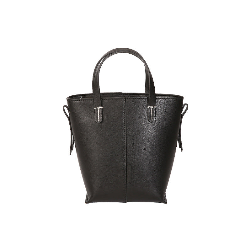 Genuine leather Simple tote bag for women elegant satchel purse antique tone SHOMICOBOUTIQUE