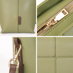 Genuine leather Simple tote bag for women elegant satchel purse antique tone SHOMICOBOUTIQUE