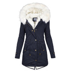 Women's cotton padded jacket with white collar Pi-Mart