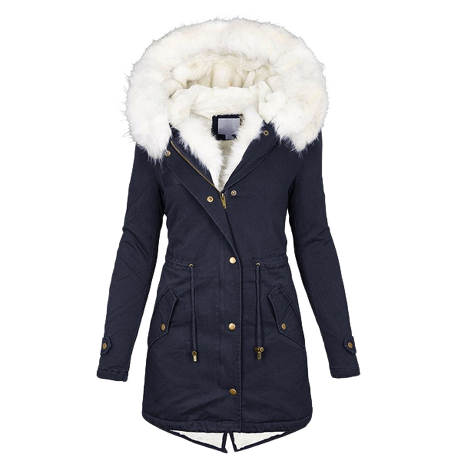 Women's cotton padded jacket with white collar Pi-Mart