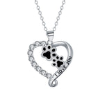 Heart-shaped Pendant Cute Dog's Paw Necklace For Women Pi-Mart