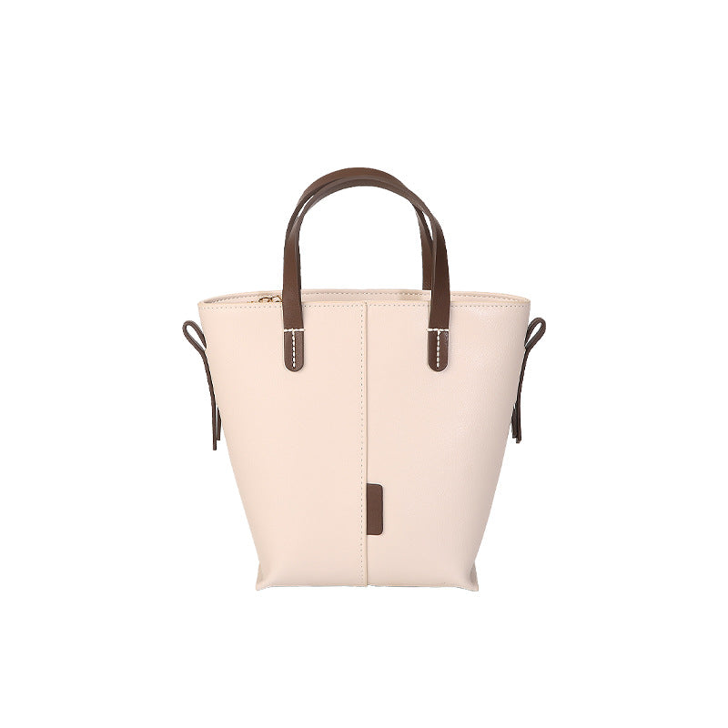 Genuine leather Simple tote bag for women elegant satchel purse antique tone SHOMICOBOUTIQUE
