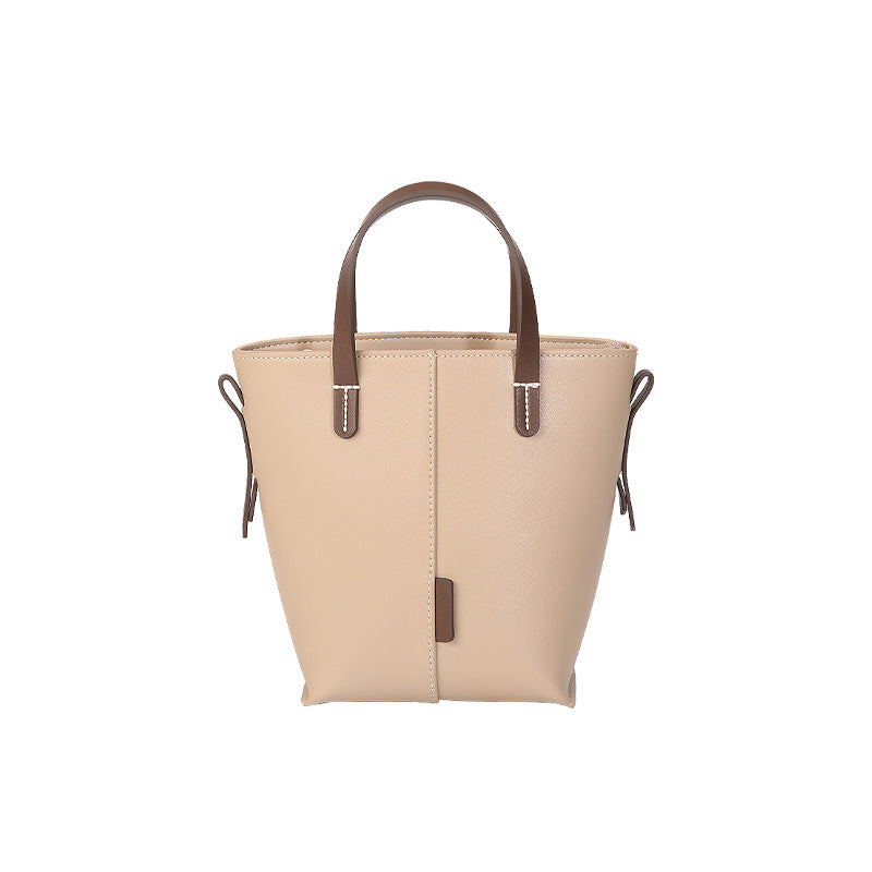 Genuine leather Simple tote bag for women elegant satchel purse antique tone SHOMICOBOUTIQUE