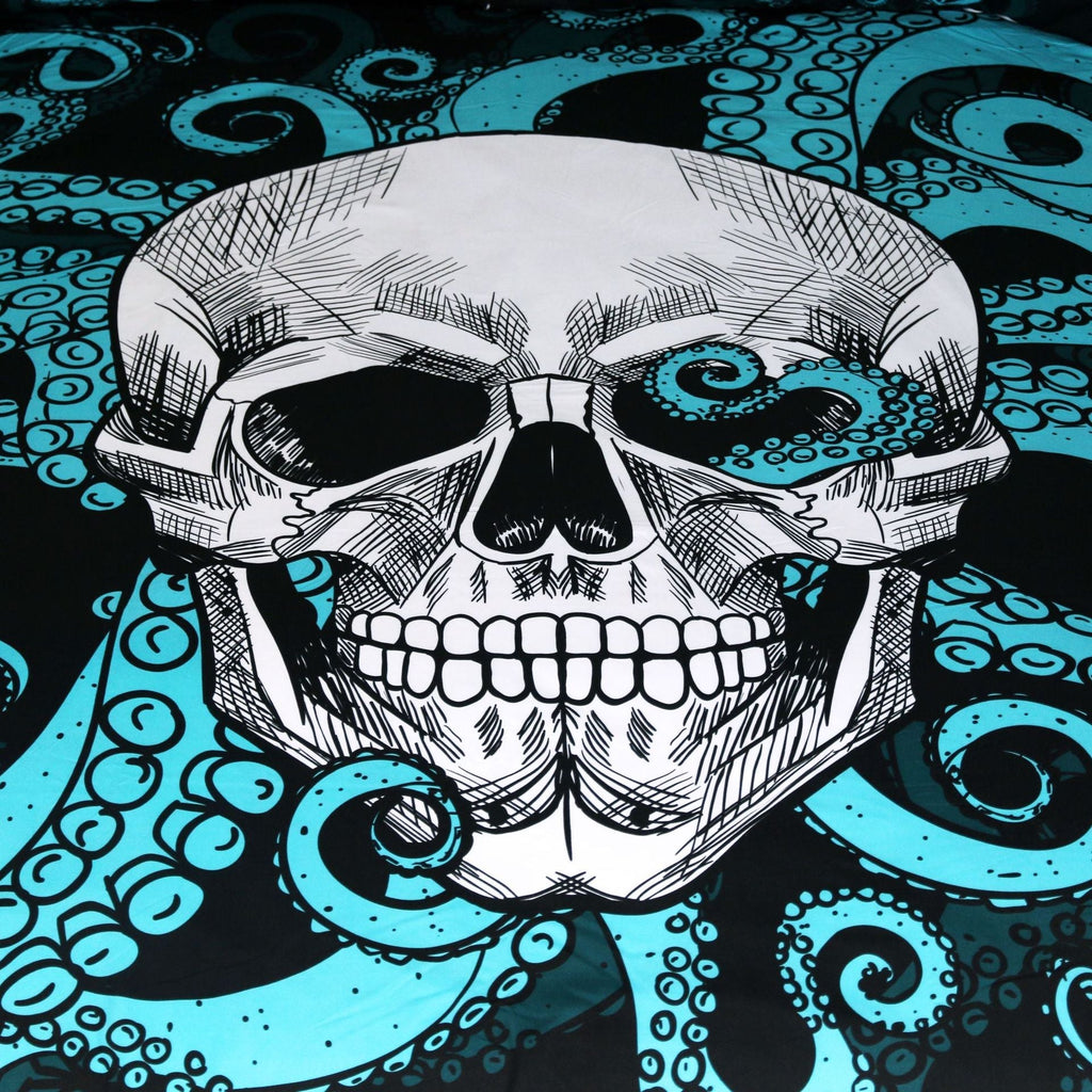 Octopus skull quilt cover three-piece bedding set Pi-Mart
