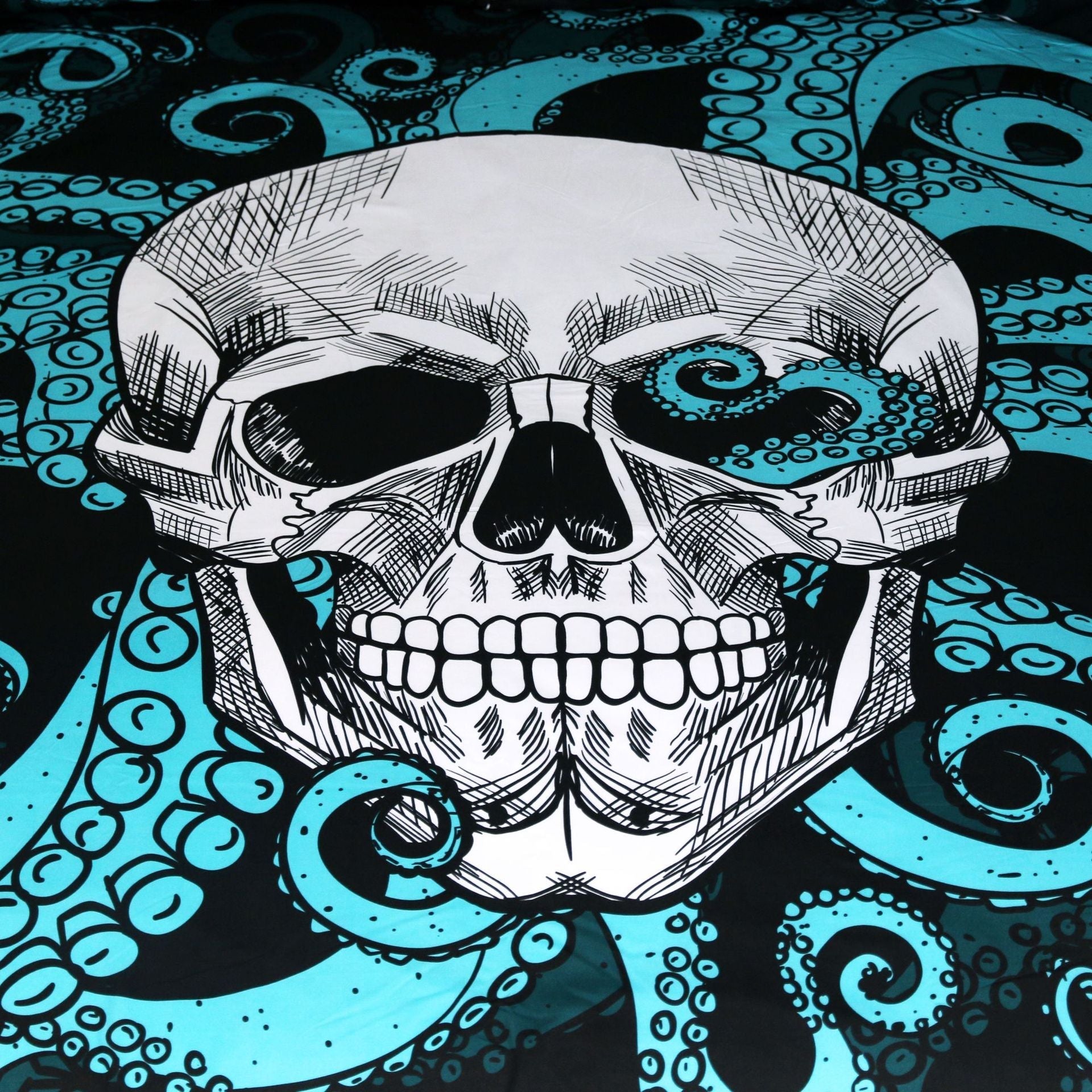 Octopus skull quilt cover three-piece bedding set Pi-Mart