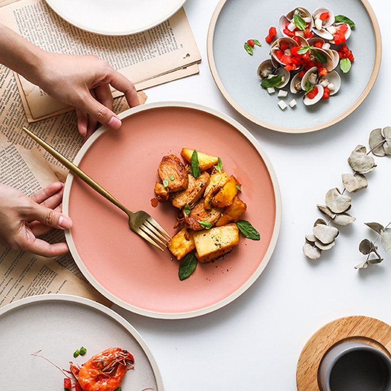 Pure color matte ceramic plate Pi-Mart