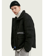 Print thick warm cotton suit men's stand collar cotton coat
