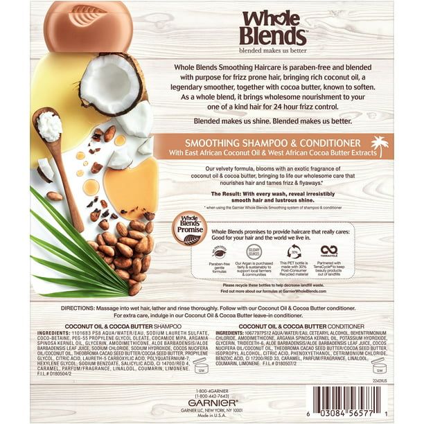 Garnier Whole Blends Smoothing Shampoo and Conditioner; For Frizzy Hair; 1 kit EasyOptionXY LLC
