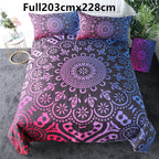 Purple crochet quilt cover three-piece bedding set Pi-Mart