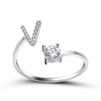 Adjustable 26 Initial Letter Ring Fashion Jewelry For Women Simple Elegant Jewelry Pi-Mart