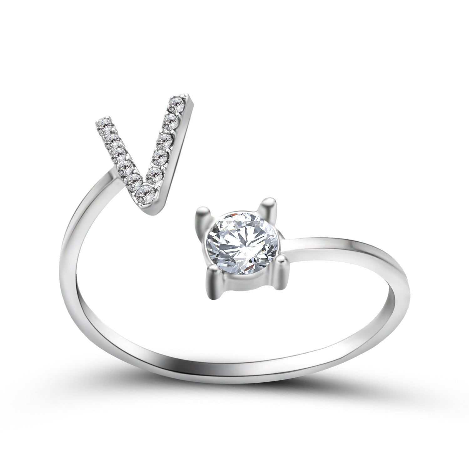 Adjustable 26 Initial Letter Ring Fashion Jewelry For Women Simple Elegant Jewelry Pi-Mart