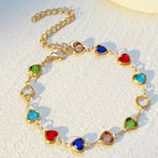 Dopamine Jewelry All-Match Colorful Heart-Shaped Bracelet For Women Pi-Mart