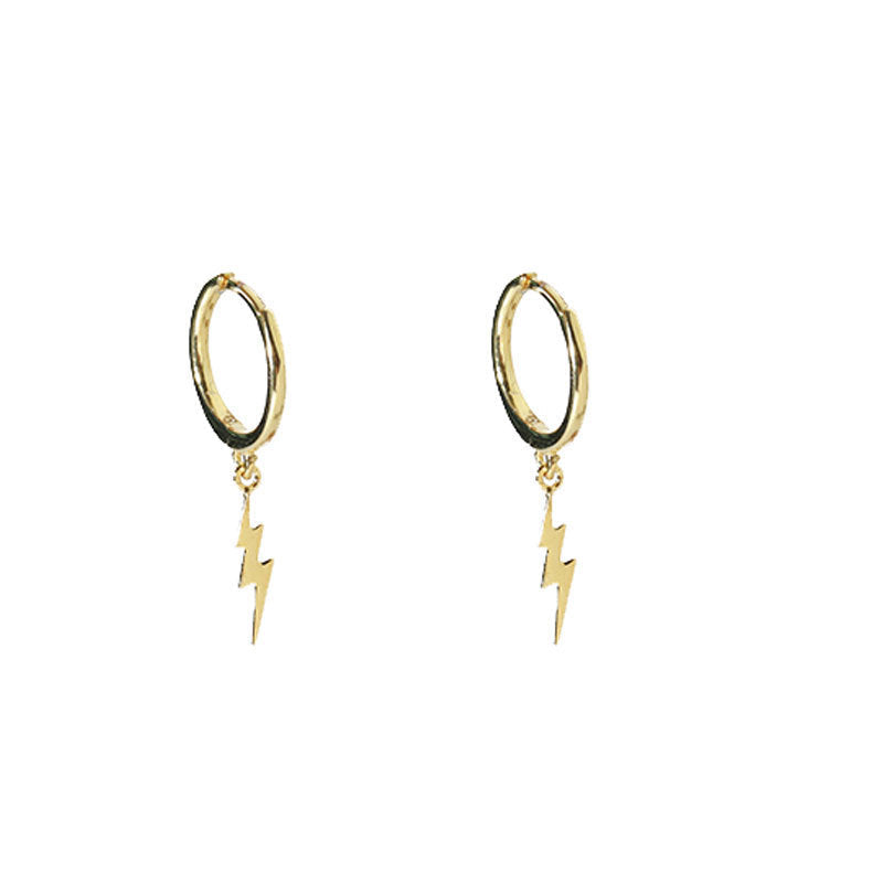 Lightning earrings female sterling silver tide earring temperament earring earrings Pi-Mart